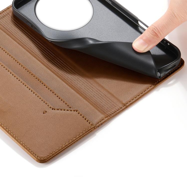 For Redmi A3 / A3x / Poco C61 Stitched Line Magnetic RFID Vegan Leather Phone Case