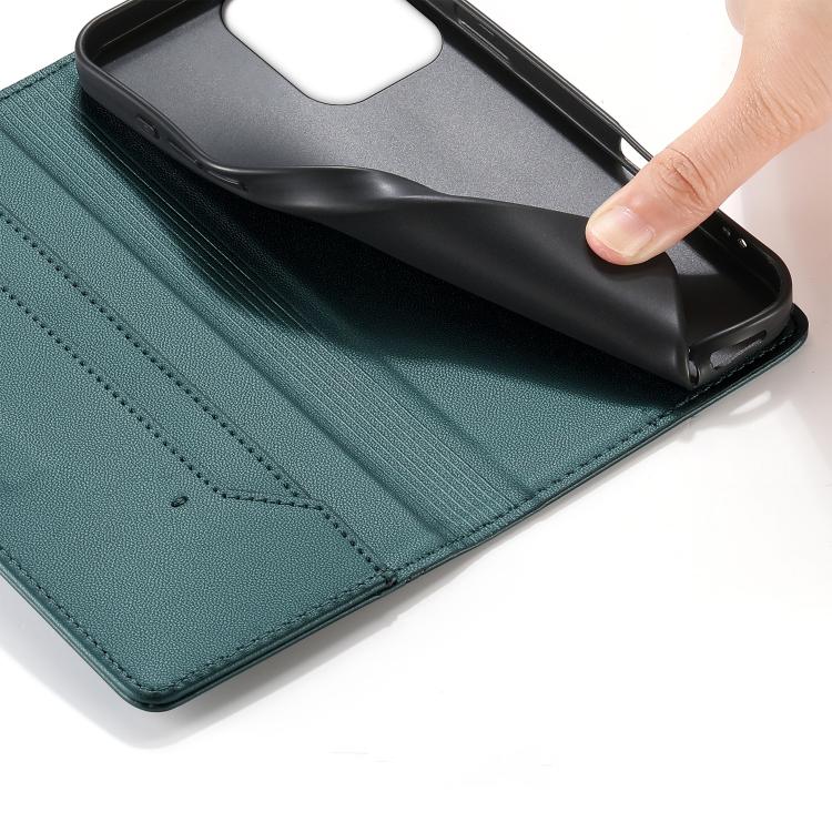 For Redmi 12 4G / 5G / Note 12R Stitched Line Magnetic RFID Vegan Leather Phone Case