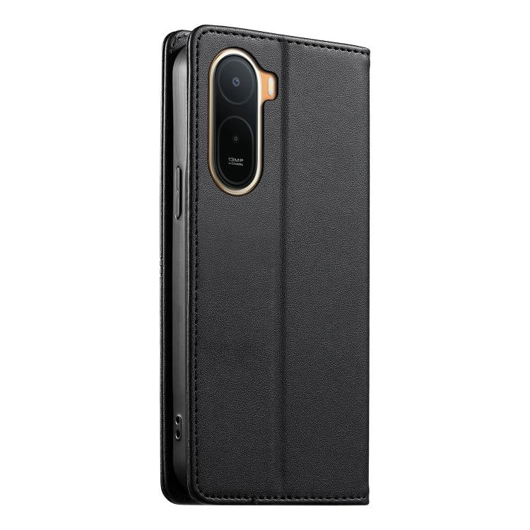 For Redmi A7 Pro 4G / 5G 171mm / Poco C85x 5G Stitched Line Magnetic RFID Vegan Leather Phone Case