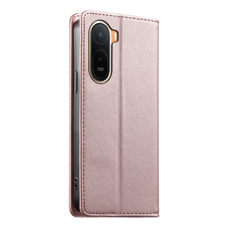 For Redmi A7 Pro 4G / 5G 171mm / Poco C85x 5G Stitched Line Magnetic RFID Vegan Leather Phone Case