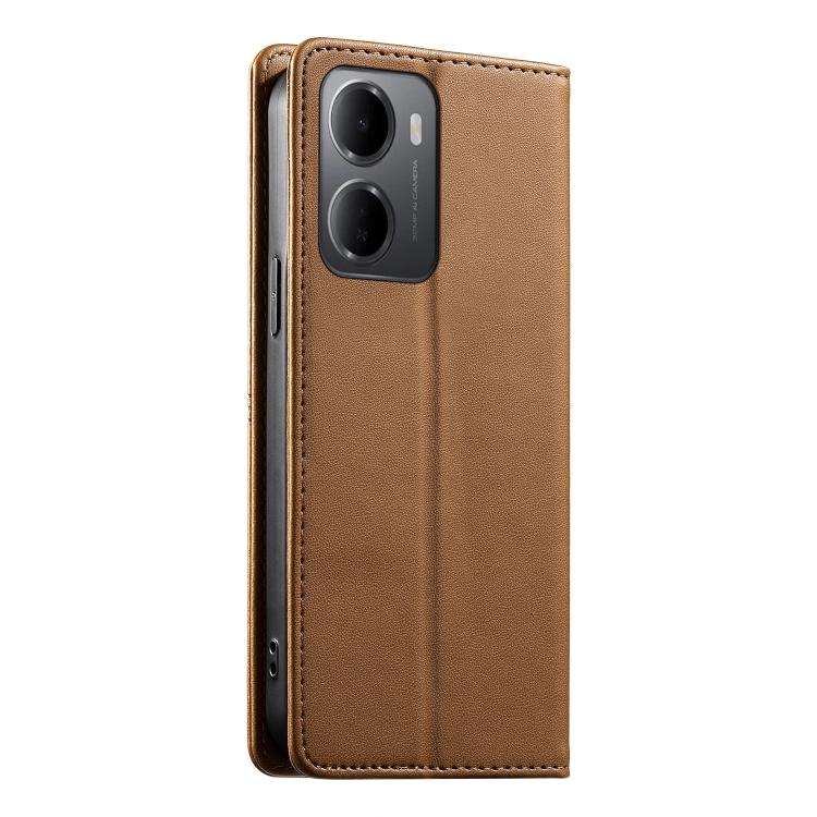 For Redmi 15a 5G Stitched Line Magnetic RFID Vegan Leather Phone Case