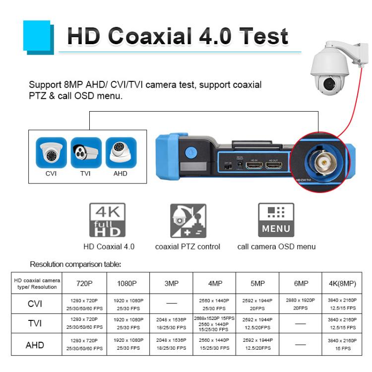 HD-3100Pro Engineering Treasure 5 in 1 Coaxial Video Surveillance Tester, Plug:UK Plug