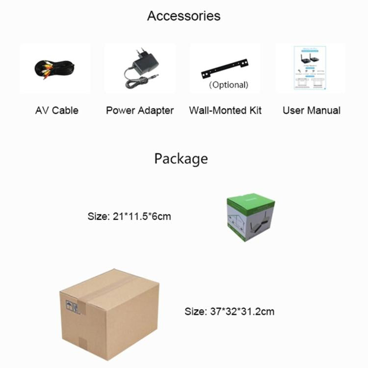 Measy AV530-2 5.8GHz Wireless Audio / Video Transmitter + 2 Receiver, Transmission Distance: 300m, Specification:US Plug - Black