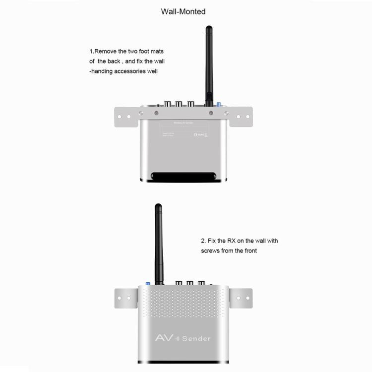 Measy AV530-2 5.8GHz Wireless Audio / Video Transmitter + 2 Receiver, Transmission Distance: 300m, Specification:US Plug - Black