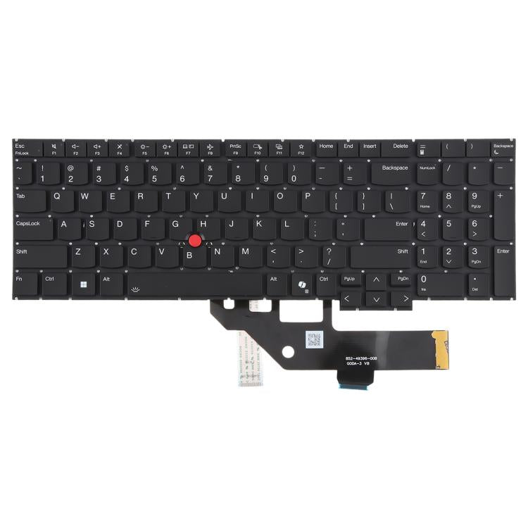 US Version Backlit Laptop Keyboard with Pointing for Lenovo ThinkPad E16 Gen 1 Type 21JN 21JQ 21JT JU - Black