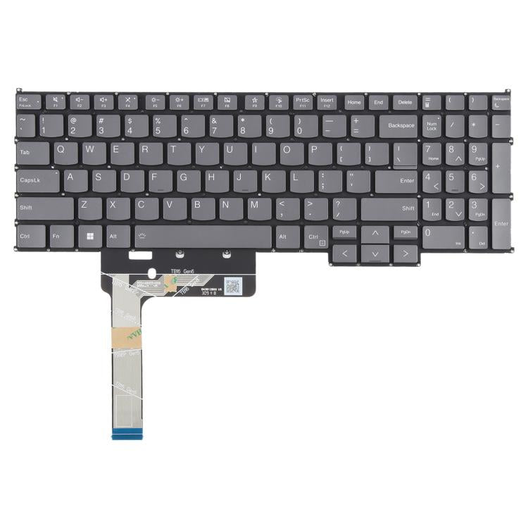 US Version Backlit Laptop Keyboard with Pointing for Lenovo ThinkBook 16 G6 / 16 G6 IRL 21KH / 16 G6 ABP 21KK - Gray