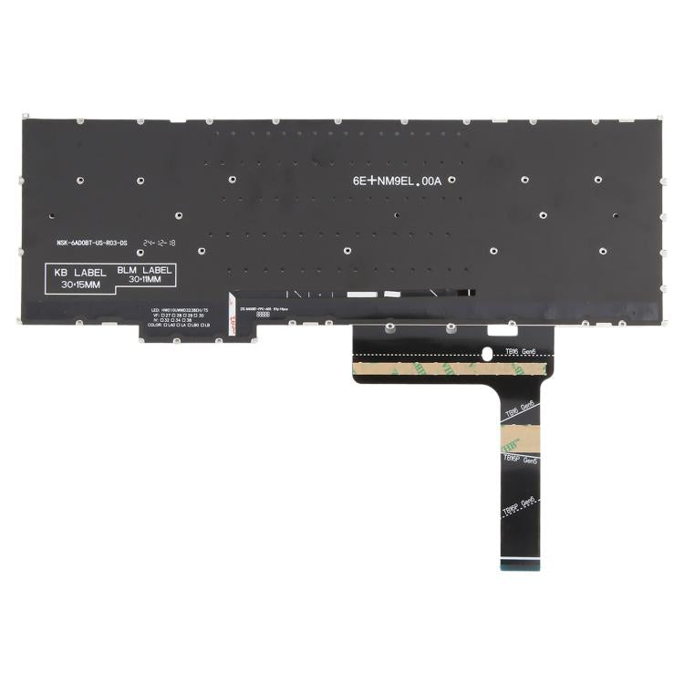 US Version Backlit Laptop Keyboard with Pointing for Lenovo ThinkBook 16 G6 / 16 G6 IRL 21KH / 16 G6 ABP 21KK - Gray