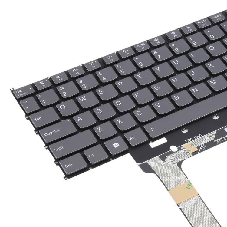US Version Backlit Laptop Keyboard with Pointing for Lenovo ThinkBook 16 G6 / 16 G6 IRL 21KH / 16 G6 ABP 21KK - Gray