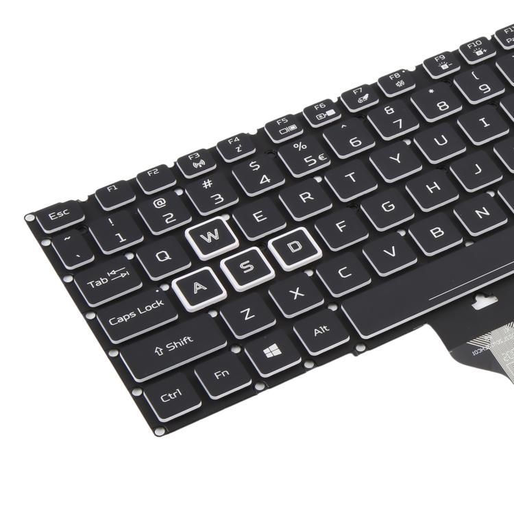 US Version Laptop Backlit Keyboard for Acer Nitro 5 AN515-51 52-55K1 N17C1 AN515-57-53TK - White Text with Solors