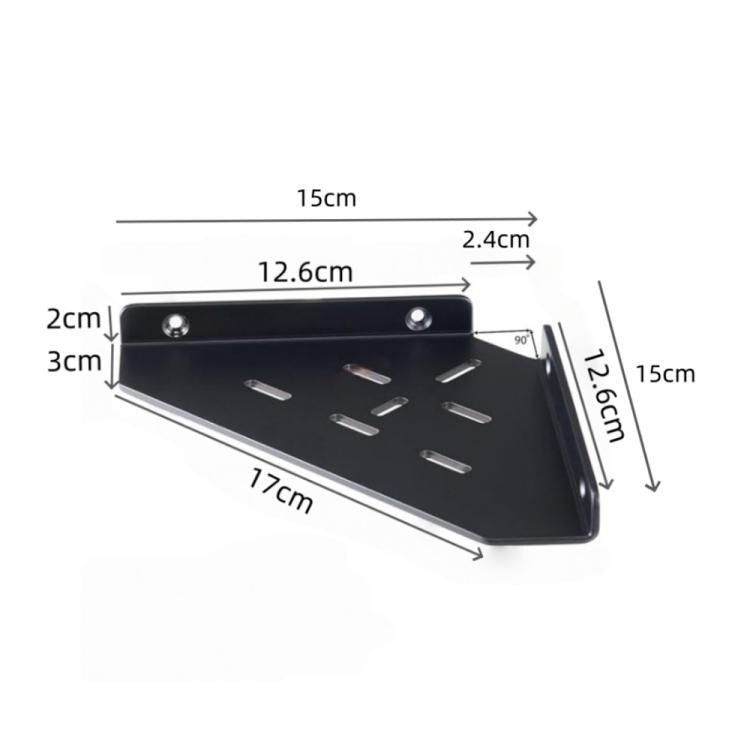 2pcs/Pack Wall-Mounted Acrylic Corner Shelf Triangular Storage Rack - Black
