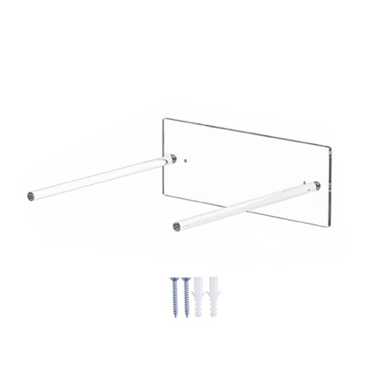 Single Pack Wall-Mounted Clear Acrylic Cowboy Hat Storage Rack Sun Hat Display Stand - Transparent