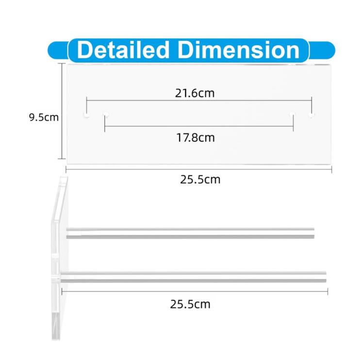 Single Pack Wall-Mounted Clear Acrylic Cowboy Hat Storage Rack Sun Hat Display Stand - Transparent