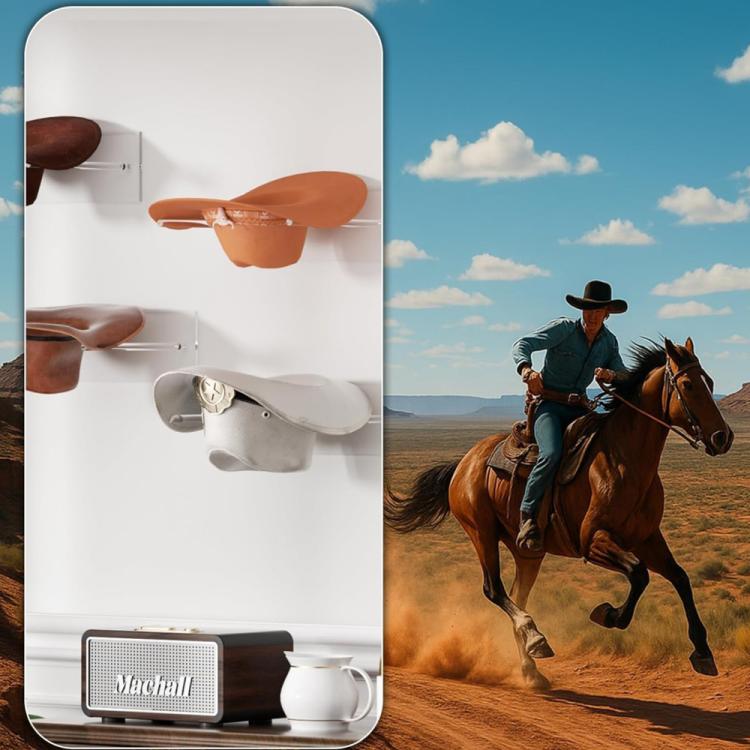 Single Pack Wall-Mounted Clear Acrylic Cowboy Hat Storage Rack Sun Hat Display Stand - Transparent