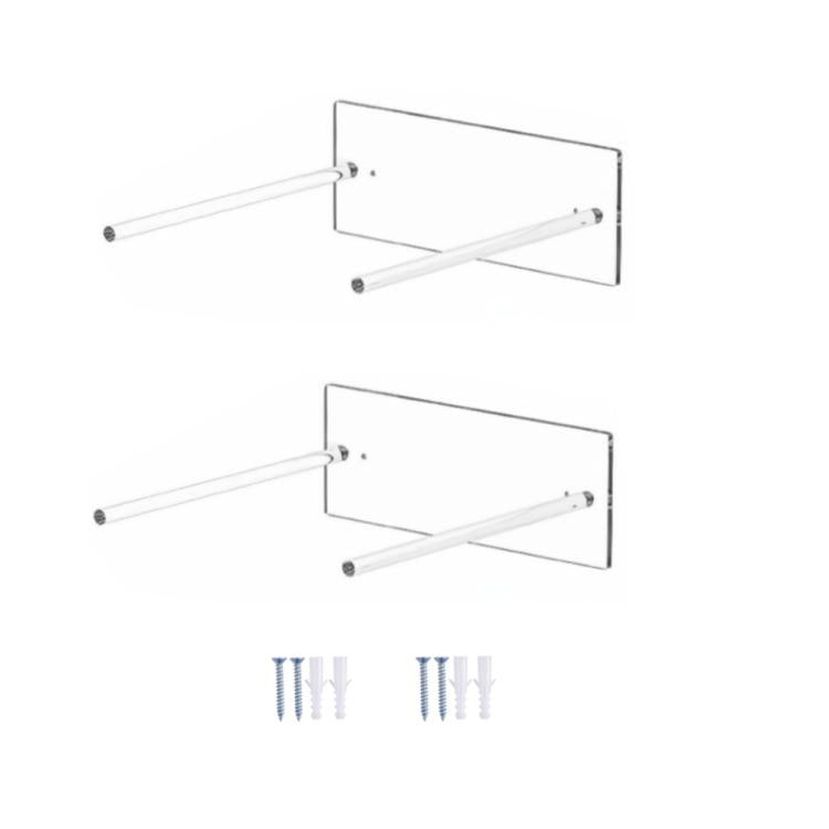 2pcs/Pack Wall-Mounted Clear Acrylic Cowboy Hat Storage Rack Sun Hat Display Stand - Transparent