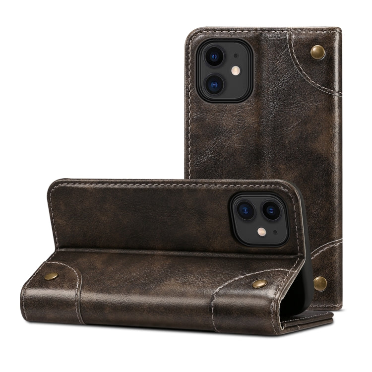 For iPhone 12 Pro Max Baroque Simple Horizontal Flip Leather Case with Holder & Card Slots & Wallet