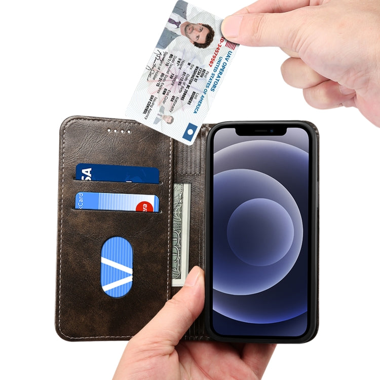 For iPhone 12 Pro Max Baroque Simple Horizontal Flip Leather Case with Holder & Card Slots & Wallet