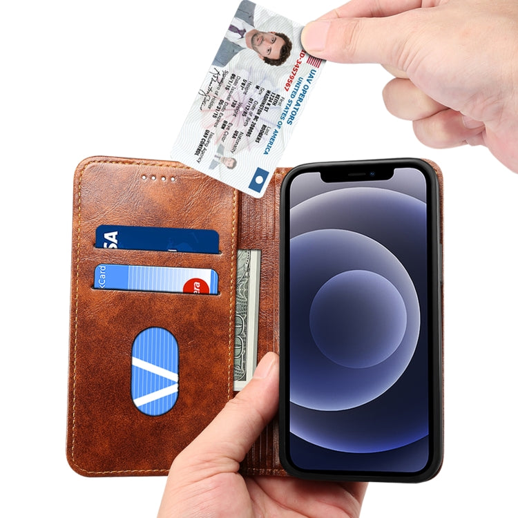 For iPhone 12 Pro Max Baroque Simple Horizontal Flip Leather Case with Holder & Card Slots & Wallet