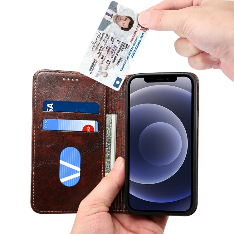For iPhone 12 Pro Max Baroque Simple Horizontal Flip Leather Case with Holder & Card Slots & Wallet