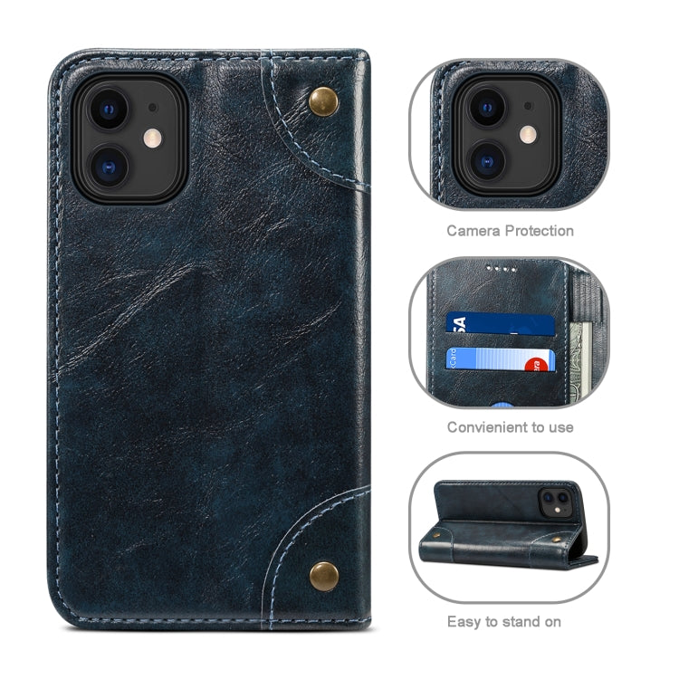 For iPhone 12 Pro Max Baroque Simple Horizontal Flip Leather Case with Holder & Card Slots & Wallet