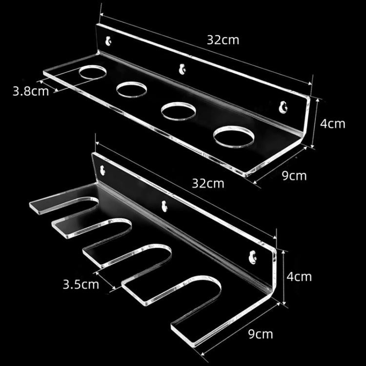 2pcs/Set Wall-Mounted Clear Acrylic Baseball Bat and Baseball Storage Rack Display Stand - Transparent
