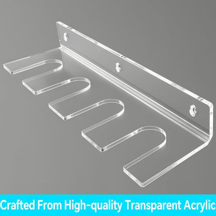 2pcs/Set Wall-Mounted Clear Acrylic Baseball Bat and Baseball Storage Rack Display Stand - Transparent