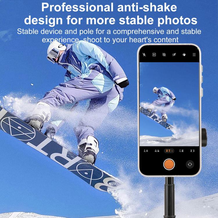 Mini Magnetic Phone Tripod Extendable Selfie Stick Phone Holder - Black