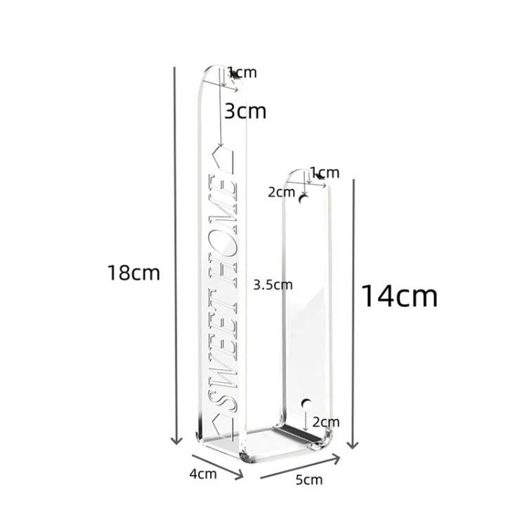 1 Pair/Pack Clear Acrylic Curtain Tieback Holder Curtain Clips, Support Drill-free and Drilled Installation - Transparent