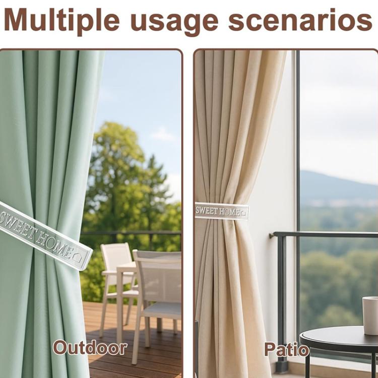 1 Pair/Pack Clear Acrylic Curtain Tieback Holder Curtain Clips, Support Drill-free and Drilled Installation - Transparent