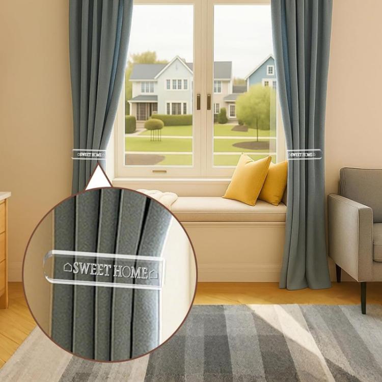 1 Pair/Pack Clear Acrylic Curtain Tieback Holder Curtain Clips, Support Drill-free and Drilled Installation - Transparent