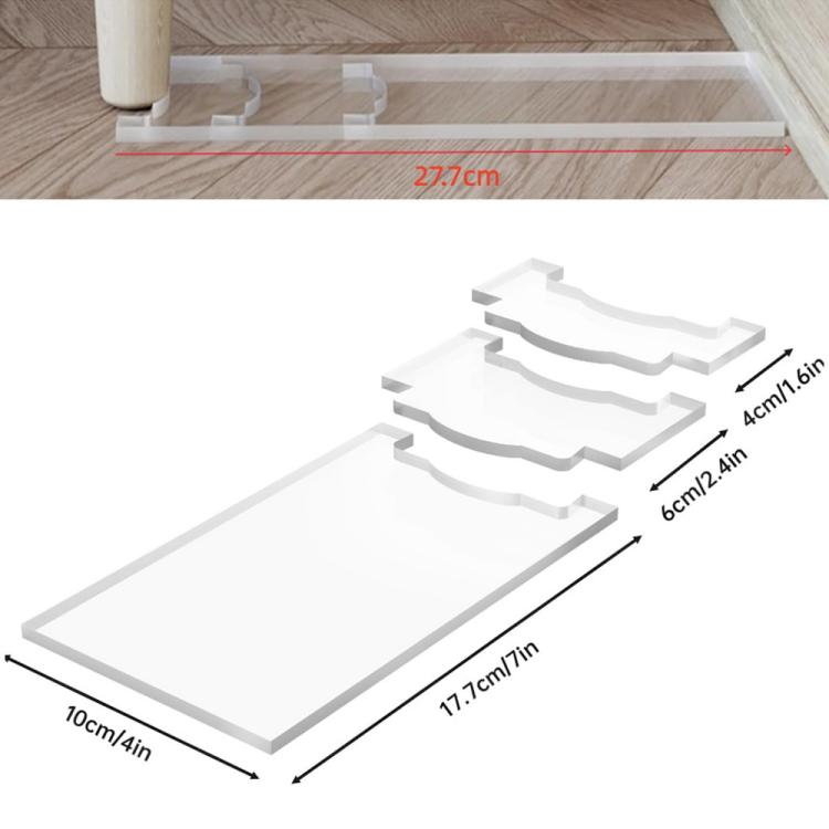 Single Set/Pack Clear Acrylic Furniture Anti-Slip Protective Gasket Wall Spacers - Transparent