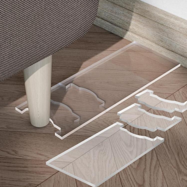 Two Set/Pack Clear Acrylic Furniture Anti-Slip Protective Gasket Wall Spacers - Transparent