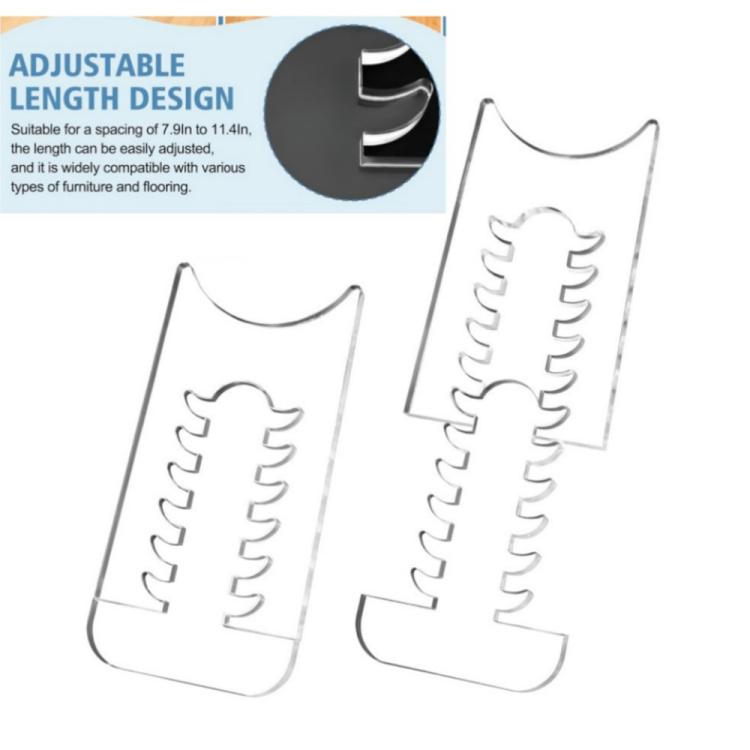 Two Set/Pack Adjustable Clear Acrylic Furniture Anti-Slip Protective Gasket Wall Spacers - Transparent