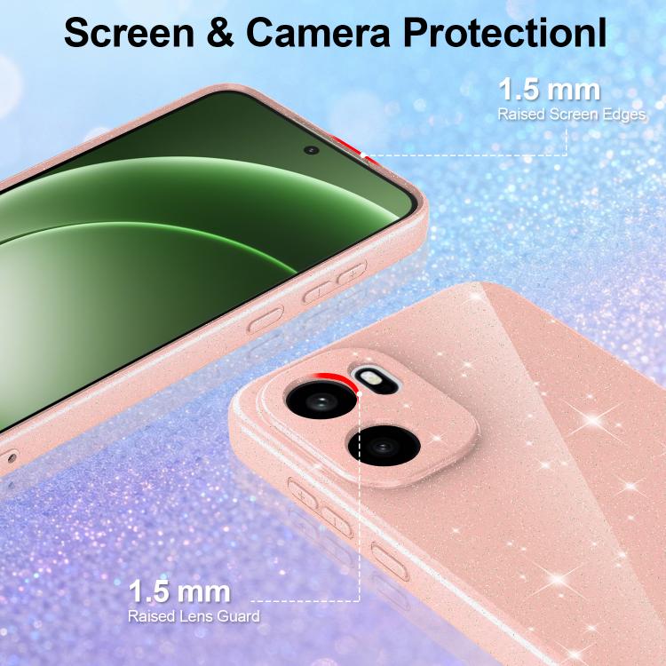 For OnePlus Ace 6 / Ace 6T 5G Fine Hole Glossy Glitter Magnetic TPU Phone Case with Same Color Hand Strap