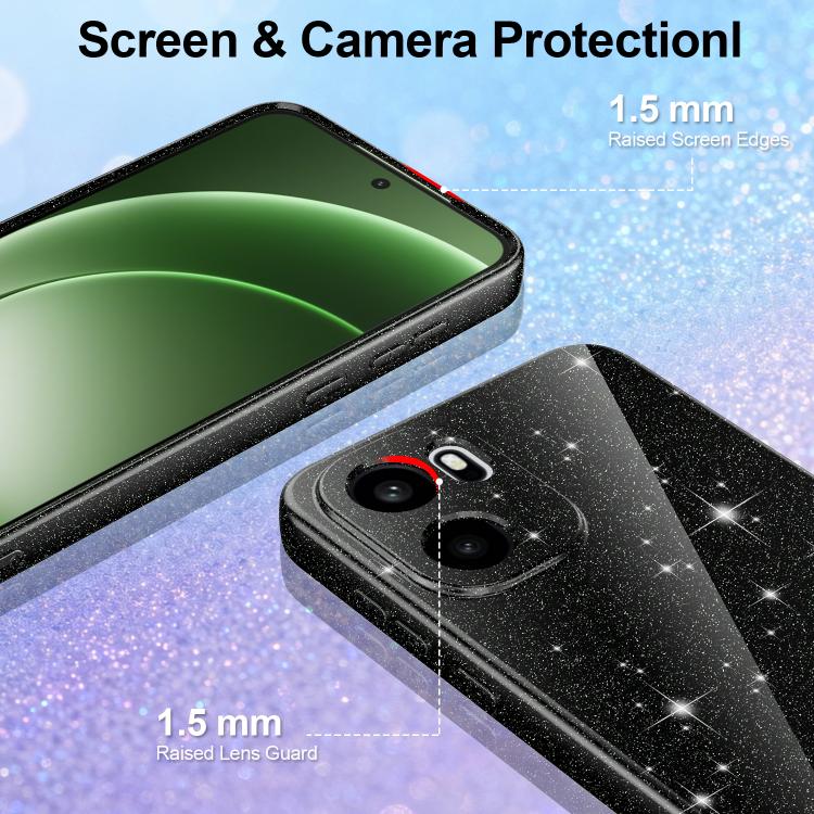 For OnePlus Ace 6 / Ace 6T 5G Fine Hole Glossy Glitter Magnetic TPU Phone Case with Same Color Hand Strap