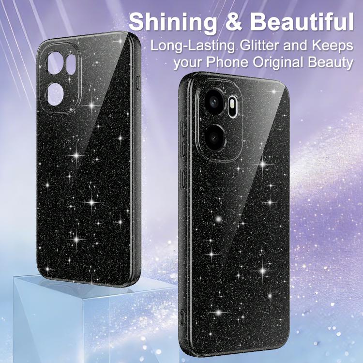For OnePlus Ace 6 / Ace 6T 5G Fine Hole Glossy Glitter Magnetic TPU Phone Case with Same Color Hand Strap