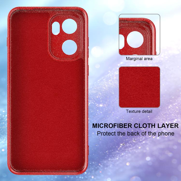 For OnePlus Ace 6 / Ace 6T 5G Fine Hole Glossy Glitter Magnetic TPU Phone Case with Same Color Hand Strap
