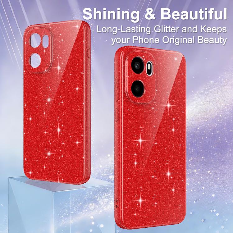 For OnePlus Ace 6 / Ace 6T 5G Fine Hole Glossy Glitter Magnetic TPU Phone Case with Same Color Hand Strap