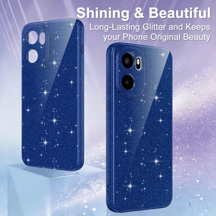 For OnePlus Ace 6 / Ace 6T 5G Fine Hole Glossy Glitter Magnetic TPU Phone Case with Same Color Hand Strap