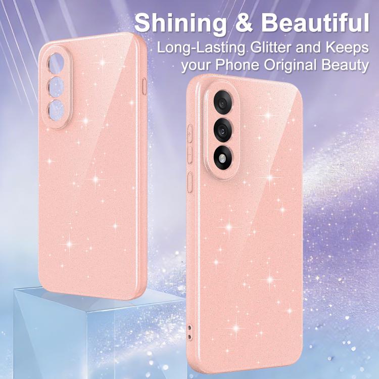 For OnePlus Nord 5 / Ace 5 Ultra 5G Fine Hole Glossy Glitter Magnetic TPU Phone Case with Same Color Hand Strap