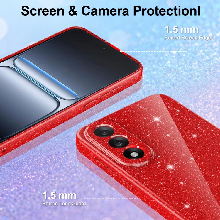 For OnePlus Nord 5 / Ace 5 Ultra 5G Fine Hole Glossy Glitter Magnetic TPU Phone Case with Same Color Hand Strap