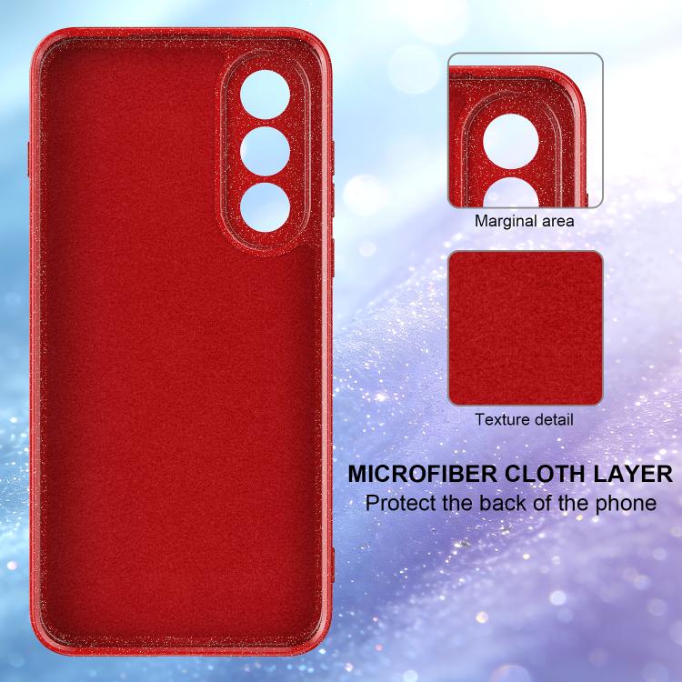 For OnePlus Nord 5 / Ace 5 Ultra 5G Fine Hole Glossy Glitter Magnetic TPU Phone Case with Same Color Hand Strap
