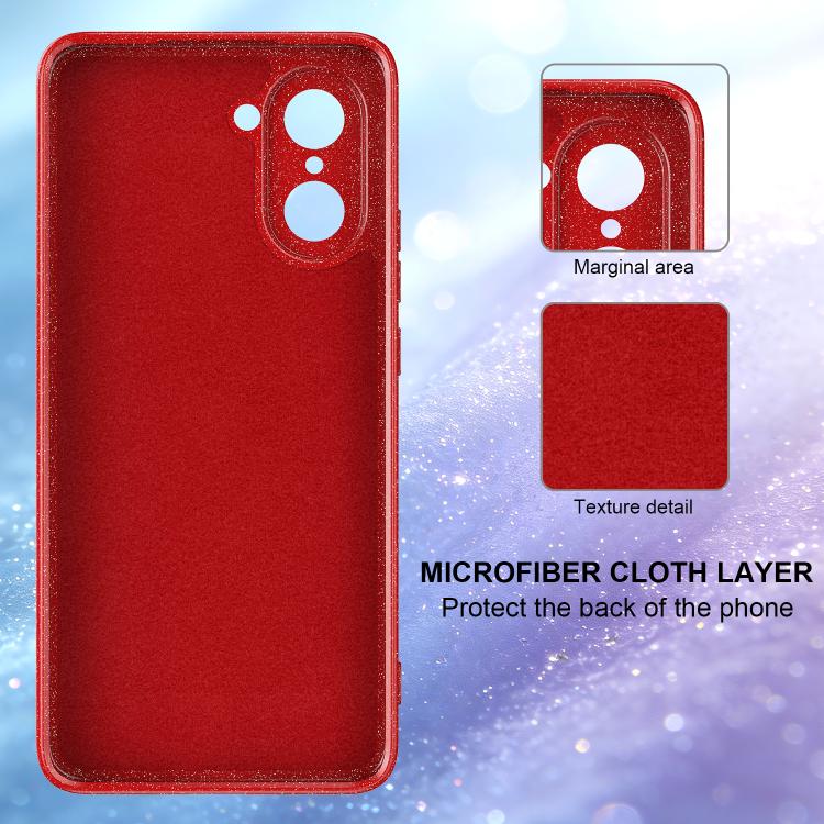 For OnePlus Nord CE5 / Ace 5 Racing 5G Fine Hole Glossy Glitter Magnetic TPU Phone Case with Same Color Hand Strap