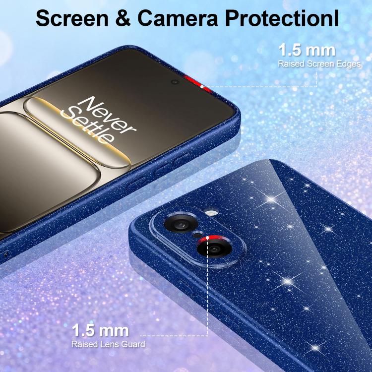 For OnePlus Nord CE5 / Ace 5 Racing 5G Fine Hole Glossy Glitter Magnetic TPU Phone Case with Same Color Hand Strap