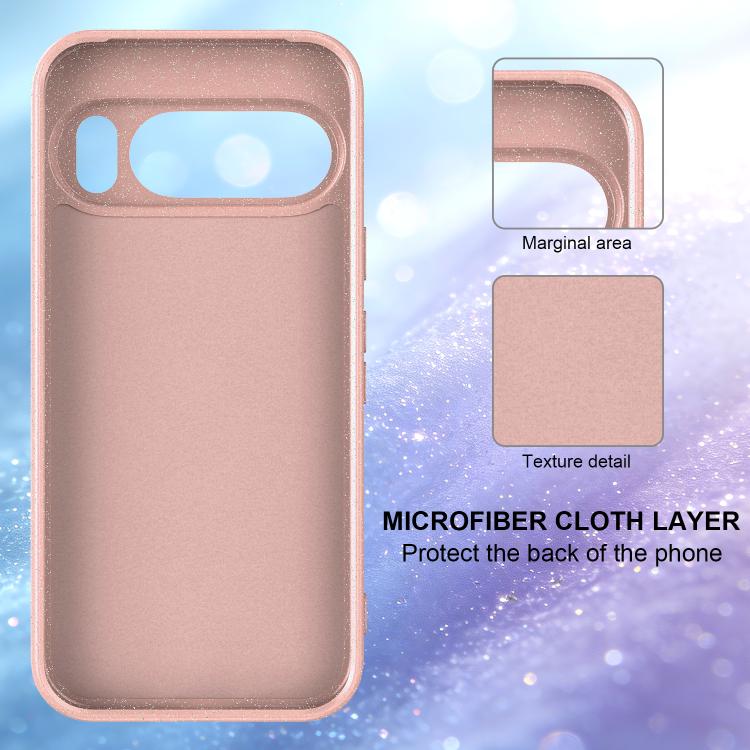 For Google Pixel 10 Pro Fine Hole Glossy Glitter Magnetic TPU Phone Case with Same Color Hand Strap