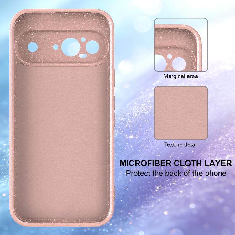 For Google Pixel 9 Fine Hole Glossy Glitter Magnetic TPU Phone Case with Same Color Hand Strap
