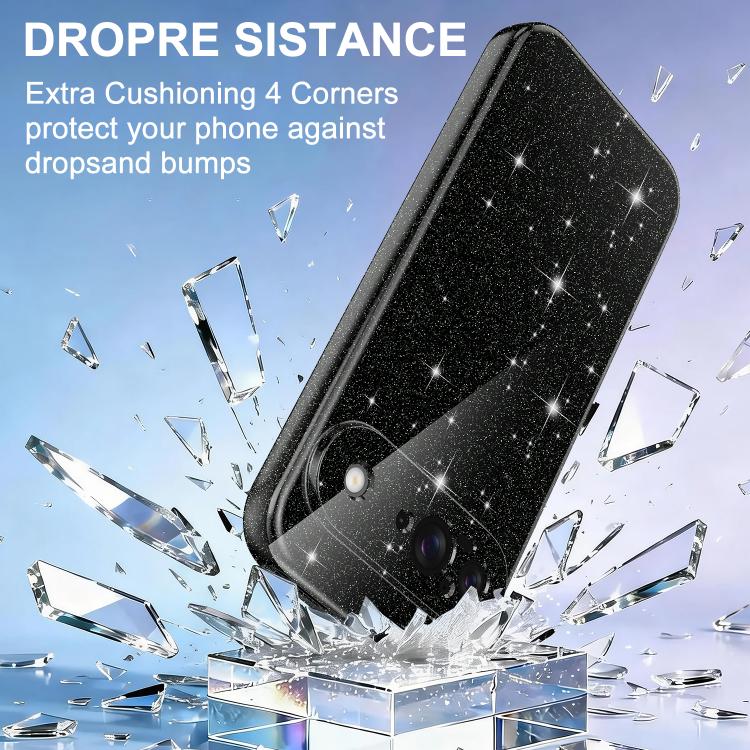 For Google Pixel 9 Fine Hole Glossy Glitter Magnetic TPU Phone Case with Same Color Hand Strap