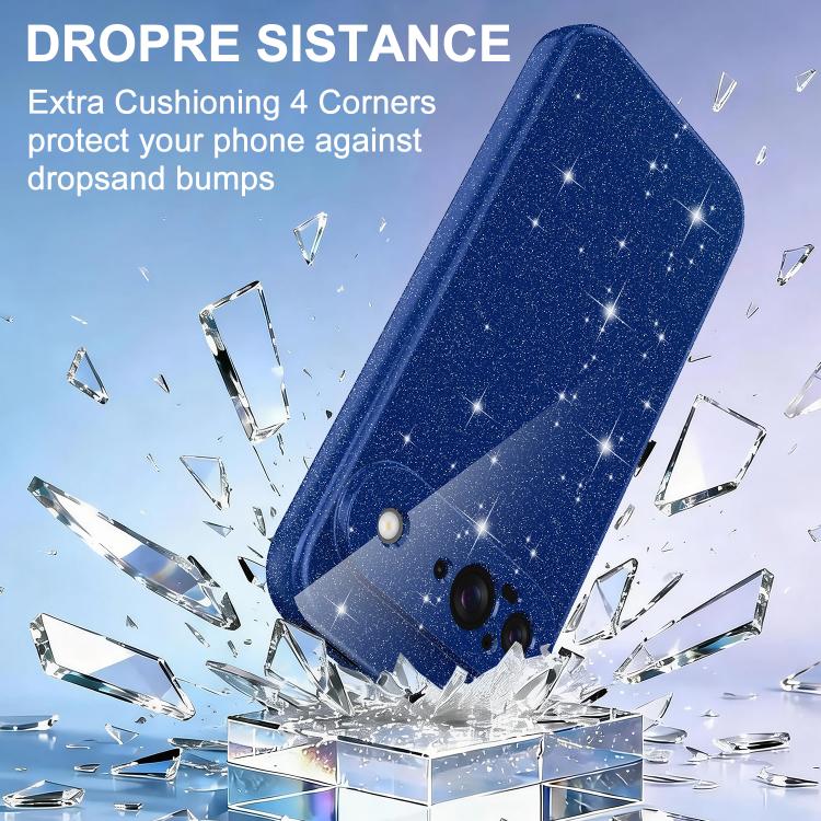 For Google Pixel 9 Fine Hole Glossy Glitter Magnetic TPU Phone Case with Same Color Hand Strap