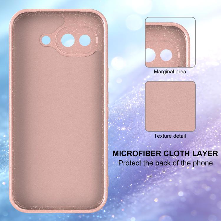 For Google Pixel 10a Fine Hole Glossy Glitter Magnetic TPU Phone Case with Same Color Hand Strap