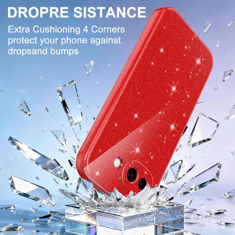 For Google Pixel 10a Fine Hole Glossy Glitter Magnetic TPU Phone Case with Same Color Hand Strap