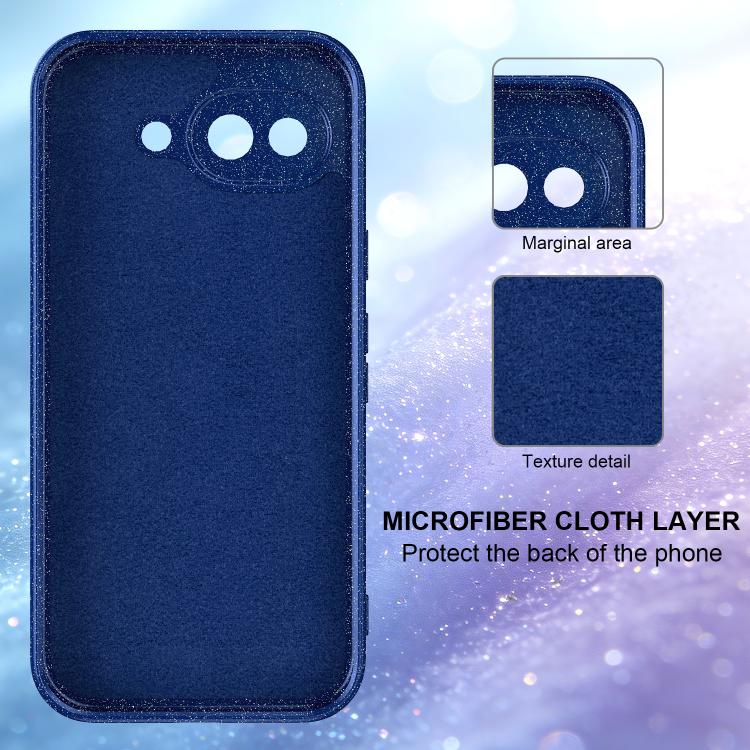 For Google Pixel 10a Fine Hole Glossy Glitter Magnetic TPU Phone Case with Same Color Hand Strap